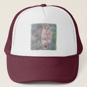 Barred Owl Pastel Digital Oilschilderij Trucker Pet