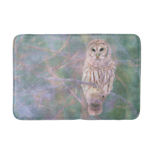 Barred Owl Pastel Oilschilderij Badmat