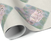 Barred Owl Pastel Oilschilderij Cadeaupapier (Rol Hoek)