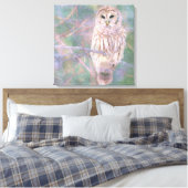 Barred Owl Pastel Oilschilderij Canvas Afdruk (Insitu (Slaapkamer))
