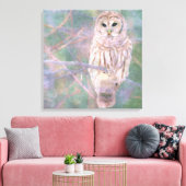 Barred Owl Pastel Oilschilderij Canvas Afdruk (Insitu (Woonkamer))