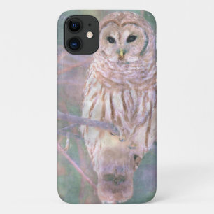 Barred Owl Pastel Oilschilderij iPhone 11 Hoesje