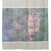 Barred Owl Pastel Oilschilderij Douchegordijn (Voorkant)