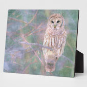 Barred Owl Pastel Oilschilderij Fotoplaat (Zijkant)