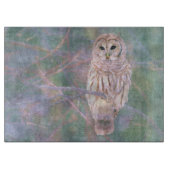 Barred Owl Pastel Oilschilderij Snijplank (Voorkant)