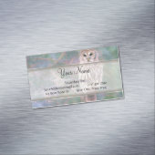 Barred Owl Pastel Oilschilderij Visitekaartje Magneet (Voorbeeld)