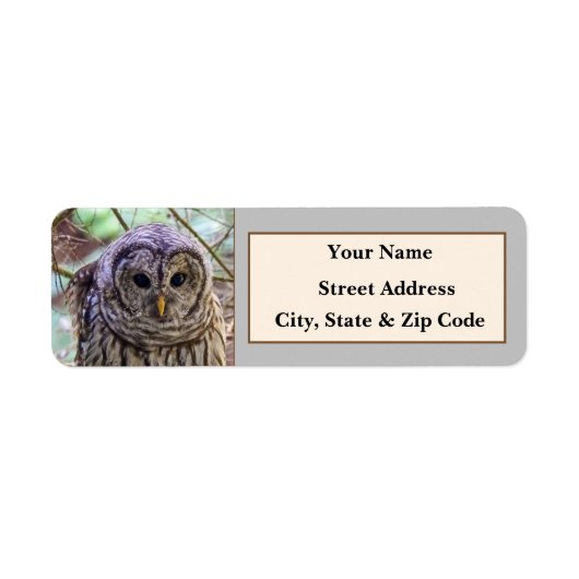 Barred Owl Return Address Labels (Voorkant)