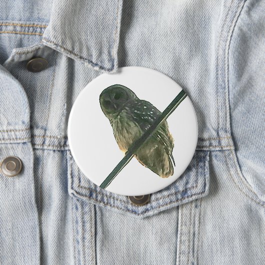 Barred Owl Ronde Button 4,0 Cm (In situ)