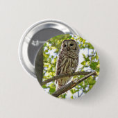Barred Owl Ronde Button 5,7 Cm (Voorkant /achterkant)