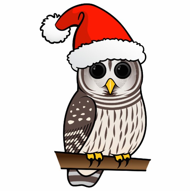 Barred Owl Santa Fotobeeldje Ornament (Voorkant)