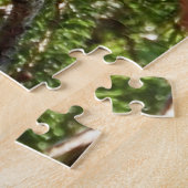 Barred Owl slaapt in Evergreen Tree Jigzaag Puzzle Legpuzzel (Zijkant)