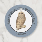 Barred Owl - Verjaardag of ander feestthema evenem Bedankjes Labels (Achterkant)