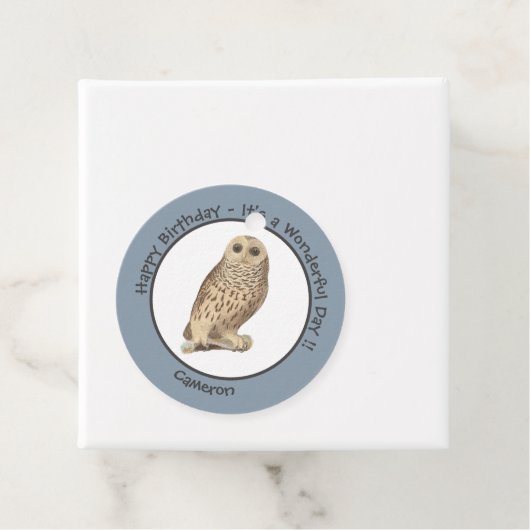 Barred Owl - Verjaardag of ander feestthema evenem Bedankjes Labels (In situ)