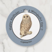 Barred Owl - Verjaardag of ander feestthema evenem Bedankjes Labels (Voorkant)
