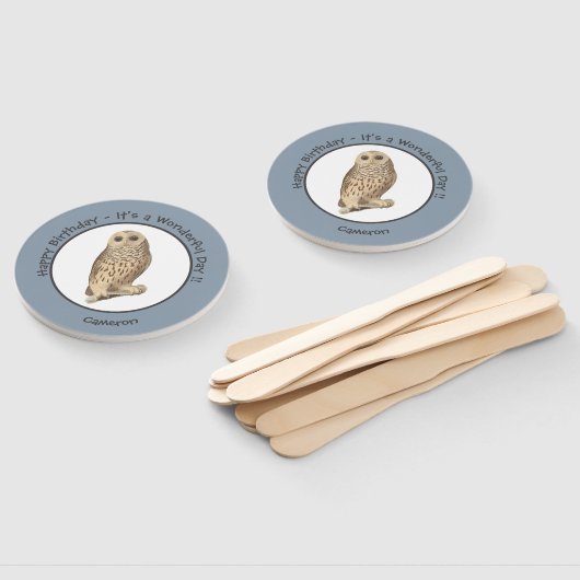 Barred Owl - Verjaardag of ander feestthema evenem Handwaaier (Niet-gemonteerd)