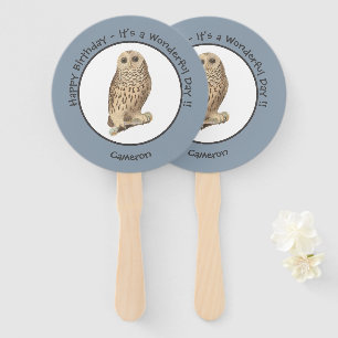 Barred Owl - Verjaardag of ander feestthema evenem Handwaaier