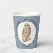 Barred Owl - Verjaardag of ander feestthema evenem Papieren Bekers (Achterkant)