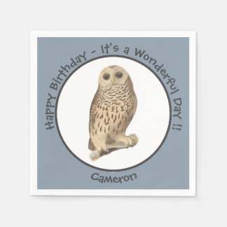 Barred Owl - Verjaardag of ander feestthema evenem Servet