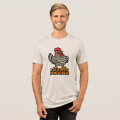 Barred Plymouth Rock Achtertuin Dinosaur Chicken F Tri-Blend Shirt (Voorkant volledig)