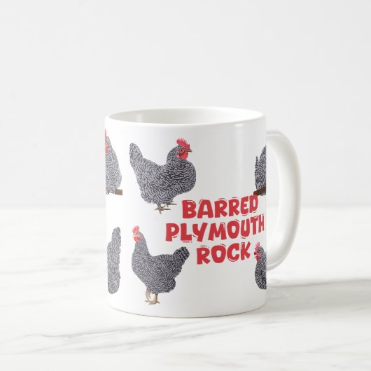 Barred Plymouth Rock Chickens Koffiemok (Voorkant rechts)