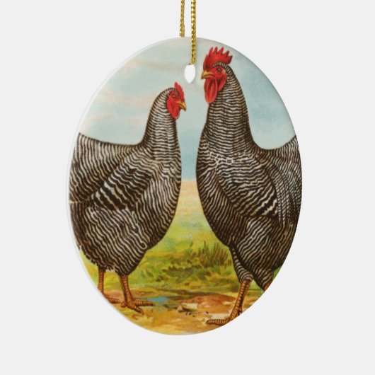  Barred Plymouth Rock Chickens Ornament (Rechts)