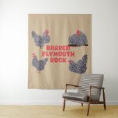 Barred Plymouth Rock Chickens Wandkleed (In situ)