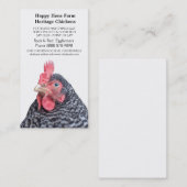 Barred Rock Chicken Egg Farmer Visitekaartje (Voorkant / Achterkant)