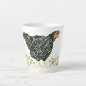 Barred Rock Chicken Mok, Black & White Chicken Latte Mok (Voorkant)