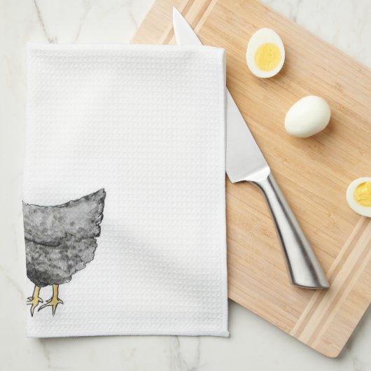Barred Rock Chicken Towel Theedoek (Quarter Fold)