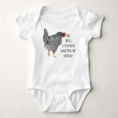 Barred Rock Chicken w Funny Text T-Shirt (Voorkant)