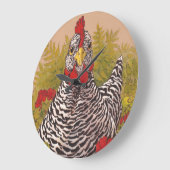 Barred Rock Chicken Wall Clock Grote Klok (Hoek)