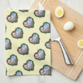 Barred Rock Chicken Wreath Kerstmis Theedoek (Quarter Fold)