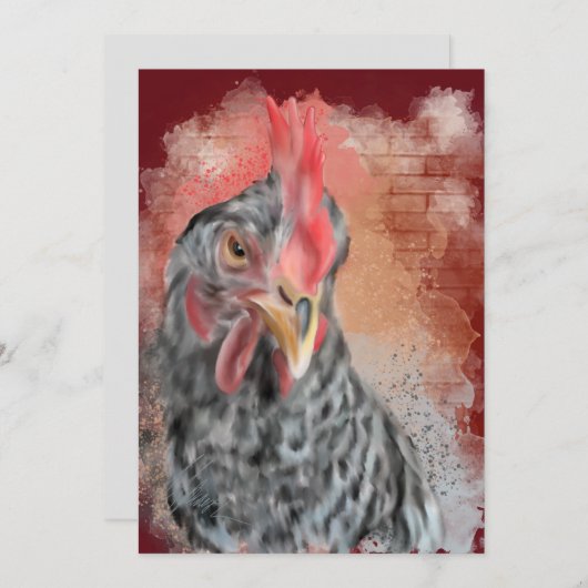 Barred Rock Hen Kaart (Voorkant / Achterkant)