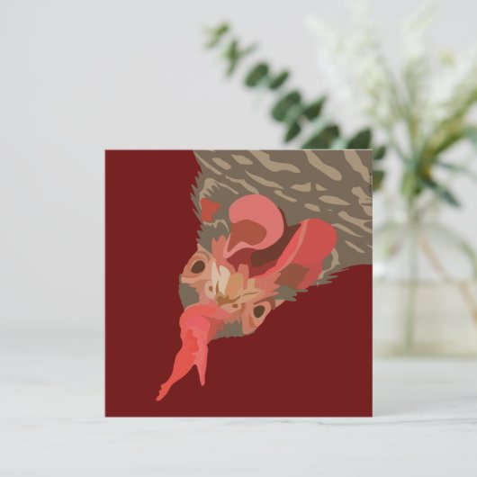 Barred-Rock Hen Kaart (Staand voorkant)