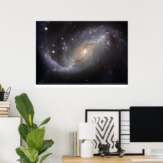 Barred Spiral Galaxy NGC 1672 Poster (Thuiskantoor)