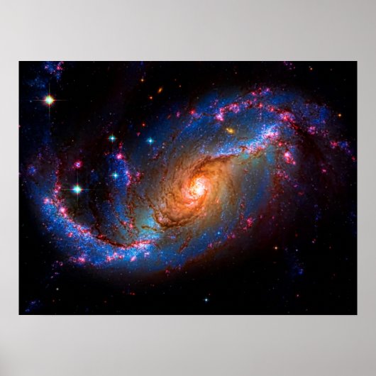 Barred Spiral Galaxy outer space photo Poster (Voorkant)
