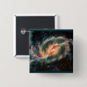 Barred Spiral Galaxy Vierkante Button 5,1 Cm (Voorkant /achterkant)