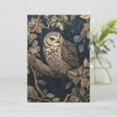Barred Uil in een boom William Morris Style Kaart (Staand voorkant)