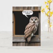 Barred Uil voor het krijgen van oudere verjaardag  Kaart (Gele Bloem)