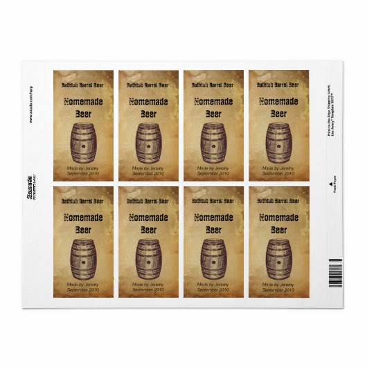 Barrel Bier Label (Full Sheet)