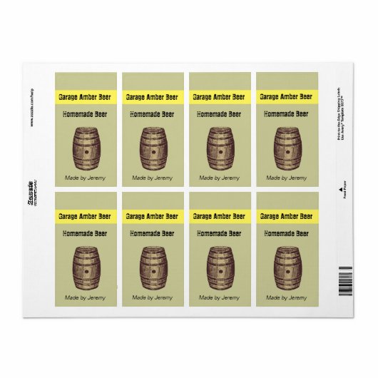 Barrel Bier Label (Full Sheet)