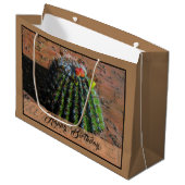 Barrel Cactus Grote Gift Bag Groot Cadeauzakje (Voorkant Gekanteld)