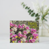 Barrel cactus in bloom, Sonoran Desert, Arizona Briefkaart (Staand voorkant)