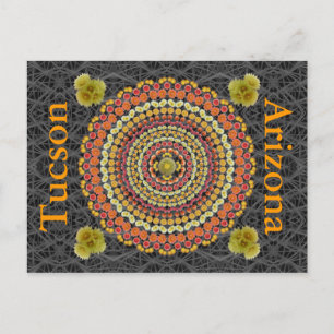 Barrel Cactus Mandala 2 als Briefkaart