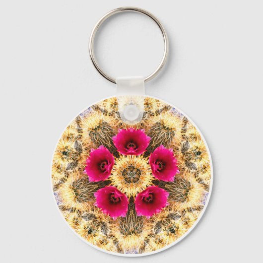 Barrel Cactus Mandala Sleutelhanger (Voorkant)