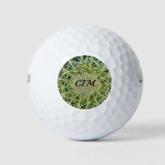 Barrel Cactus Photo Southwest Desert Monogram Golfballen (Voorkant)