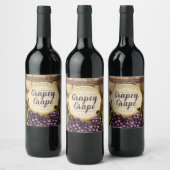 Barrel druiven gepersonaliseerde handgemaakte wijn wijn etiket (Flessen)