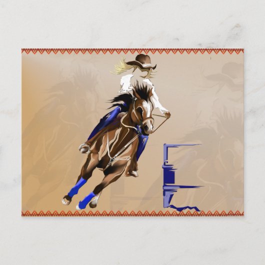 Barrel Horse Post Card Briefkaart (Voorkant)