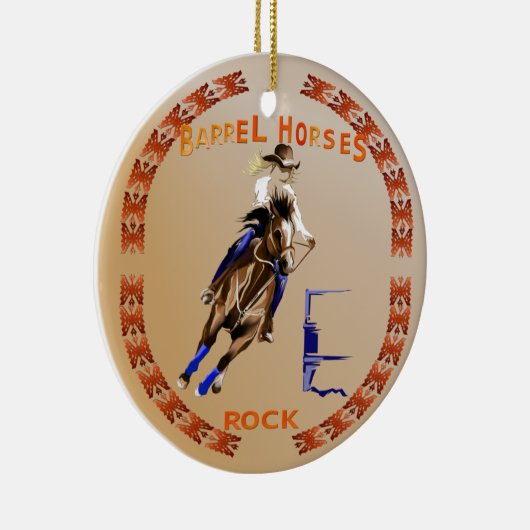 Barrel Horses Rock-Ornament Keramisch Ornament (Rechts)
