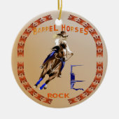 Barrel Horses Rock-Ornament Keramisch Ornament (Voorkant)